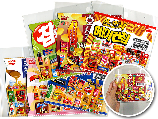 韓国　パロディ　食べ物シール　6枚セット（お菓子）