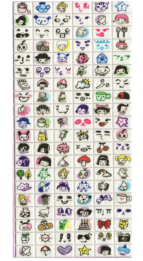 ハングル 落書き時間ステッカー 4枚セット