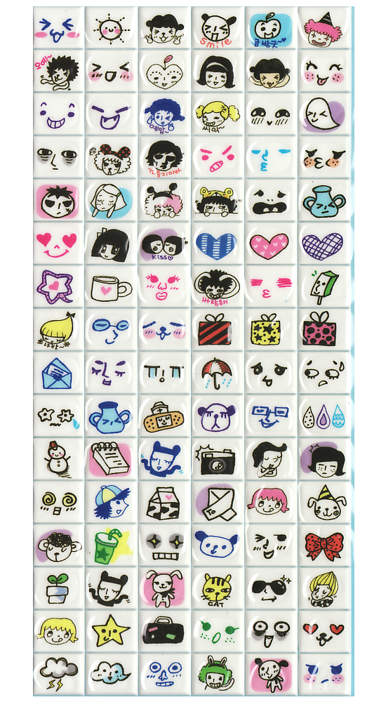 ハングル 落書き時間ステッカー 4枚セット