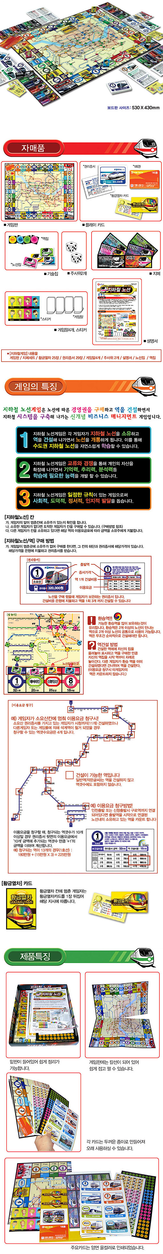 【韓国ゲーム】地下鉄路線　ボードゲーム