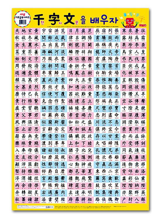 韓国語 ラミネートポスター 千字文