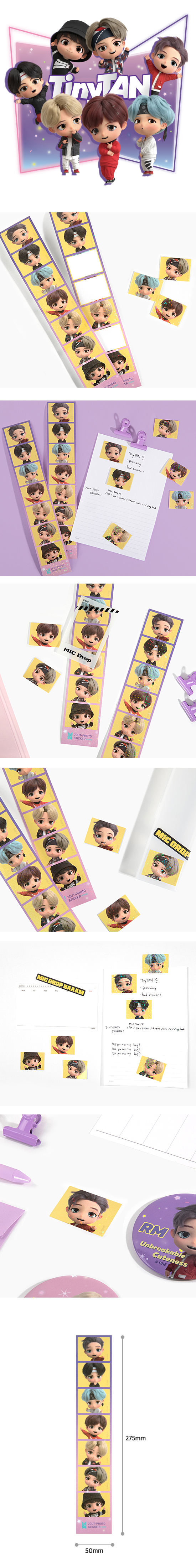 TinyTAN 7カット フォト ステッカー 2枚セット