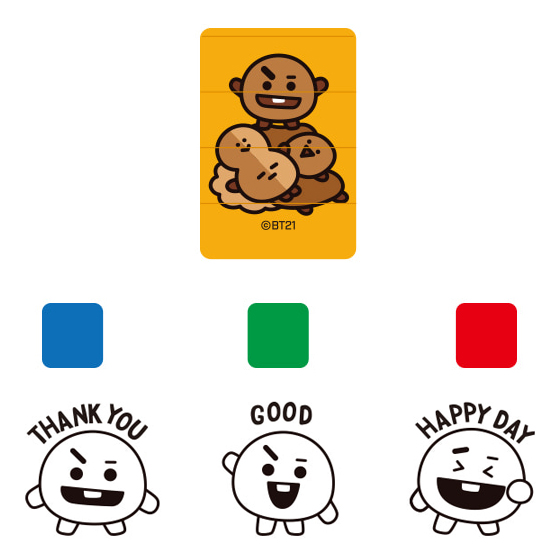 BT21 3ピース スタンプ