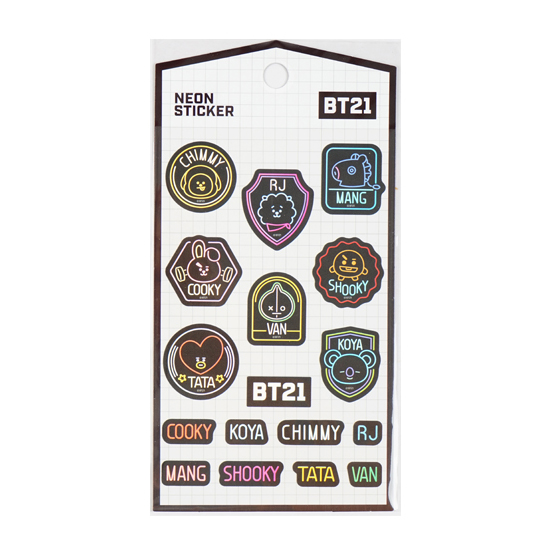 BT21 ネオン ステッカー